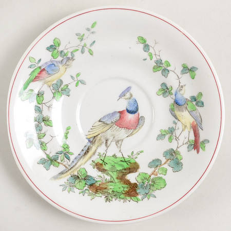 Chelsea Bird (Thin Red Line) Saucer for Flat Cup
