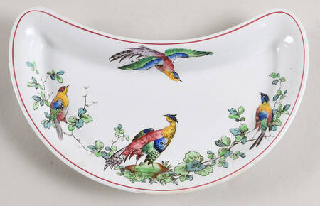 Chelsea Bird (Thin Red Line) Crescent Salad Plate
