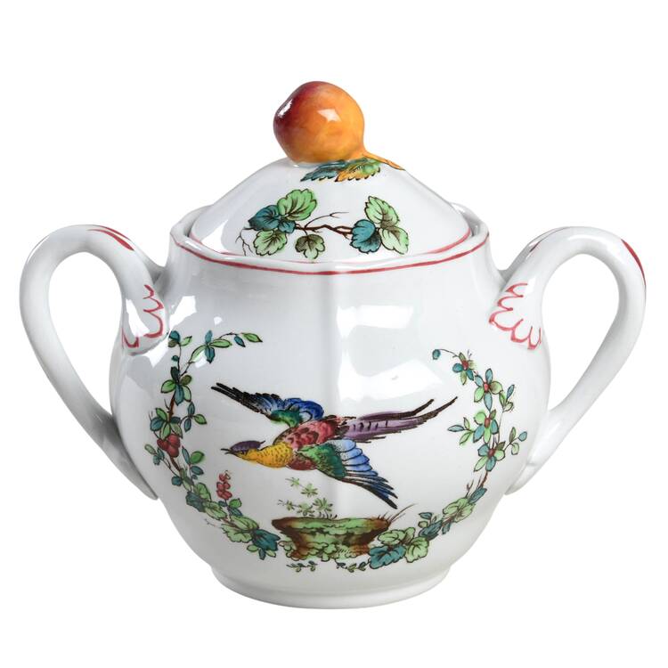 Chelsea Bird (Thin Red Line) Sugar Bowl & Lid