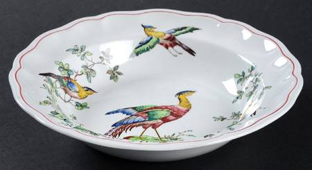 Chelsea Bird (Thin Red Line) Rim Soup Bowl