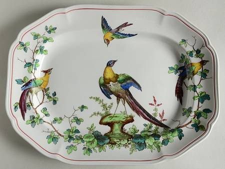Chelsea Bird (Thin Red Line) 12" Oval Serving Platter
