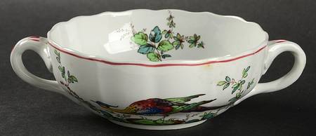 Chelsea Bird (Thin Red Line) Flat Cream Soup Bowl
