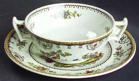 Chelsea Footed Cream Soup Bowl & Saucer Set