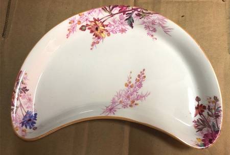 Chelsea Garden (Mustard Trim) Crescent Salad Plate