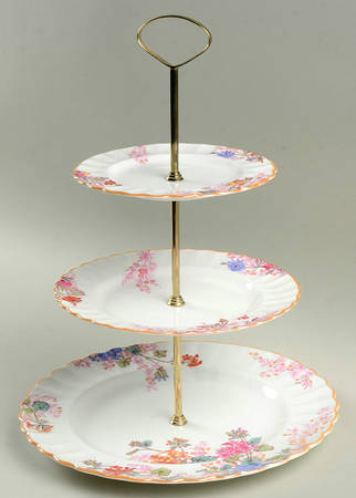 Chelsea Garden (Mustard Trim) 3-Tiered Serving Tray (DP, SP, BB)