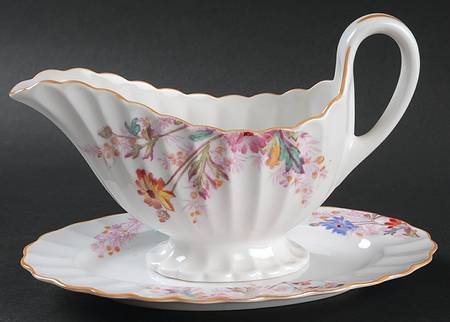 Chelsea Garden (Mustard Trim) Gravy Boat & Underplate/Relish