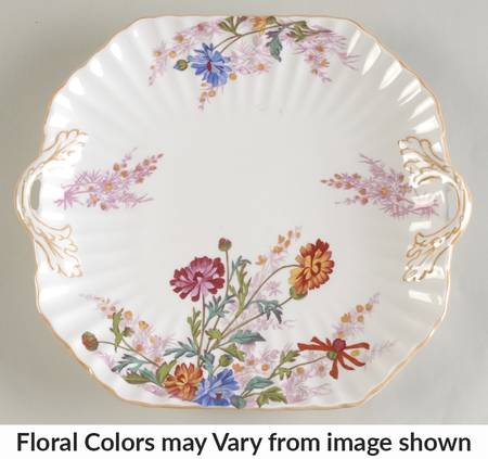Chelsea Garden (Mustard Trim) Square Handled Cake Plate