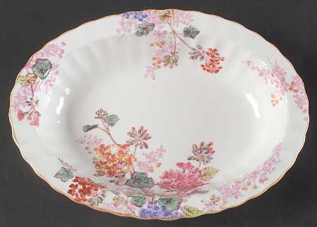 Chelsea Garden (Mustard Trim) 8" Oval Vegetable Bowl by Spode
