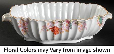 Chelsea Garden (Mustard Trim) Oval Vegetable No Lid