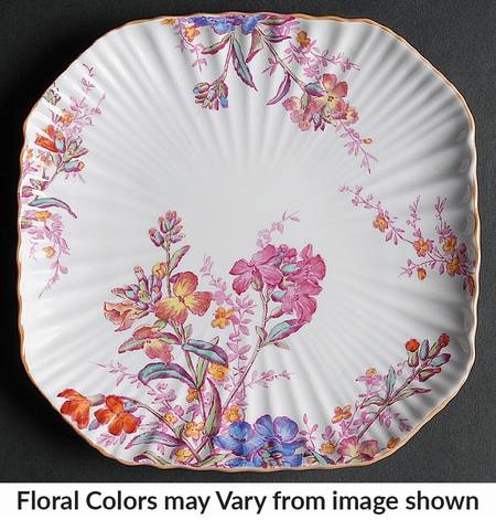 Chelsea Garden (Mustard Trim) Square Luncheon Plate by Spode