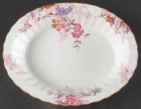 Chelsea Garden (Mustard Trim) 10" Oval Vegetable Bowl