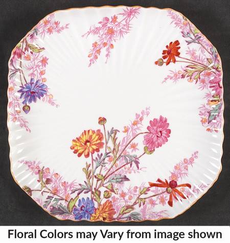 Chelsea Garden (Mustard Trim) Square Luncheon Plate