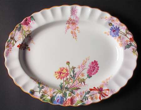 Chelsea Garden (Mustard Trim) 10" Oval Serving Platter