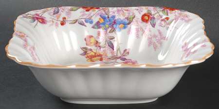 Chelsea Garden (Mustard Trim) 7" Square Vegetable Bowl
