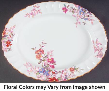 Chelsea Garden (Mustard Trim) 12" Oval Serving Platter