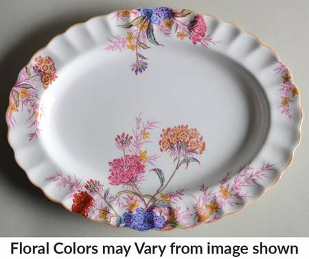 Chelsea Garden (Mustard Trim) 10" Oval Serving Platter