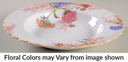 Chelsea Garden (Mustard Trim) Large Rim Soup Bowl
