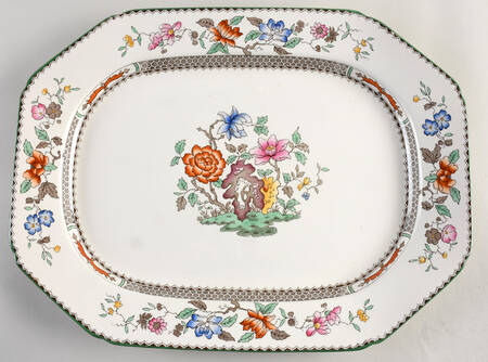 Chinese Rose Bone 16" Oval Serving Platter