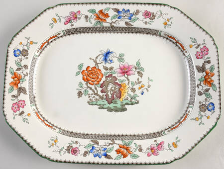 Chinese Rose Bone 12" Oval Serving Platter