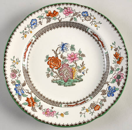 Chinese Rose Bone Luncheon Plate