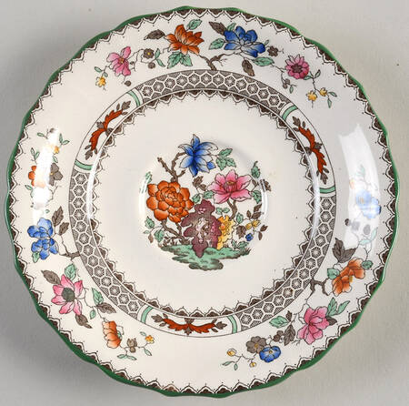 Chinese Rose Bone Saucer for Cream Soup Bowl
