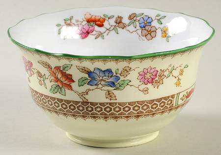 Chinese Rose Bone Open Sugar Bowl