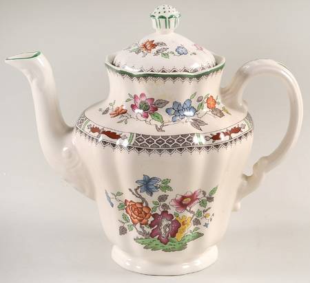 Chinese Rose Bone Coffee Pot & Lid