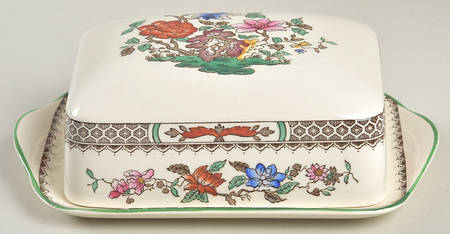 Chinese Rose Square Covered Butter