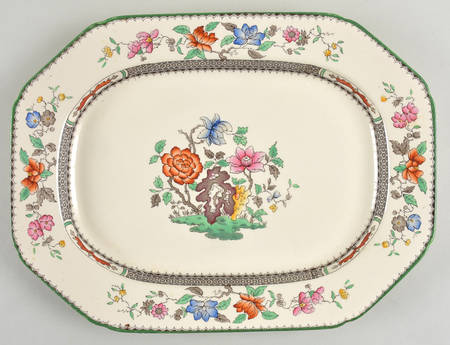 Chinese Rose 14" Oval Serving Platter