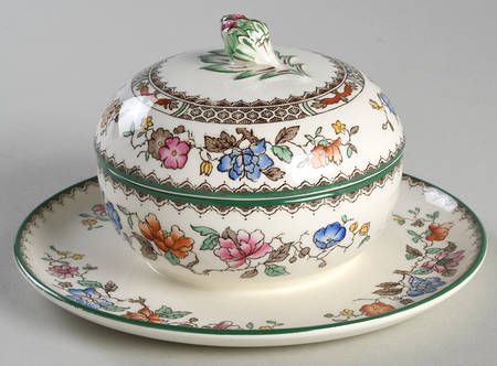 Chinese Rose Mayo-Attached Underplt W/ Lid