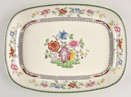 Chinese Rose 13"  Rectangular Baker