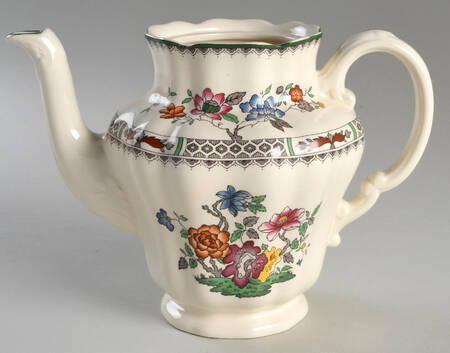 Chinese Rose Coffee Pot No Lid