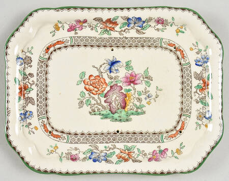 Chinese Rose Cheese Dish with Lid, Base Only (Wedge)