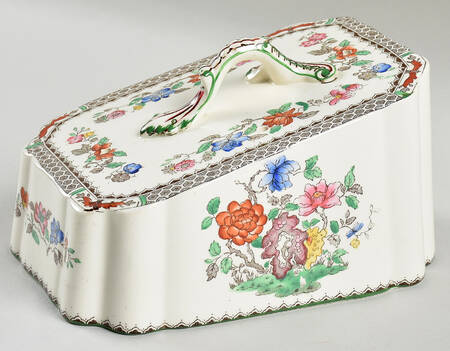Chinese Rose Cheese Dish Lid, Lid Only (Wedge)