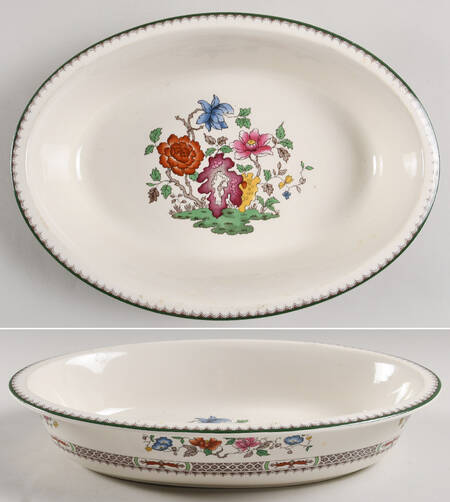 Chinese Rose 12'' Oval Baker