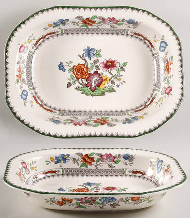 Chinese Rose 9" Oval Vegetable Bowl