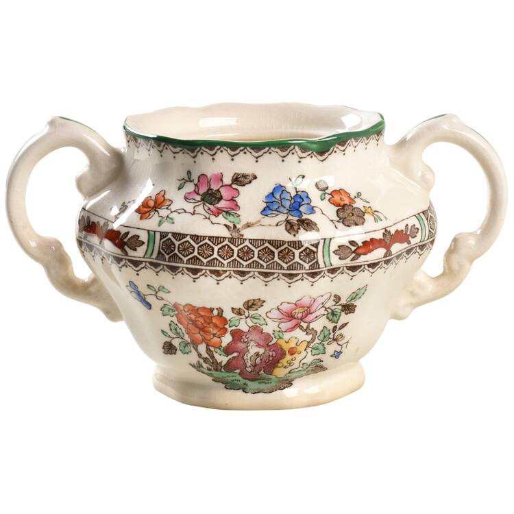 Chinese Rose Sugar Bowl No Lid