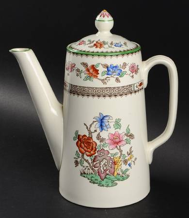 Chinese Rose Coffee Pot & Lid