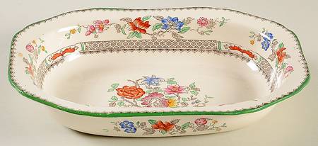 Chinese Rose 10" Oval Vegetable Bowl