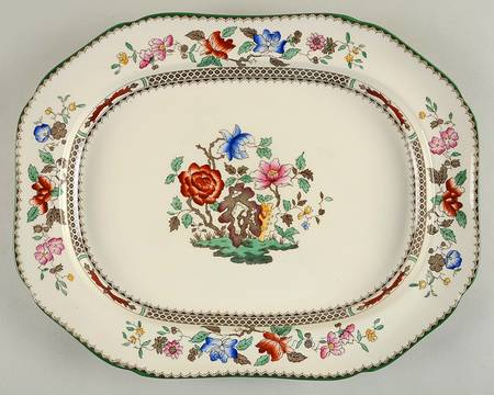 Chinese Rose 16" Oval Serving Platter