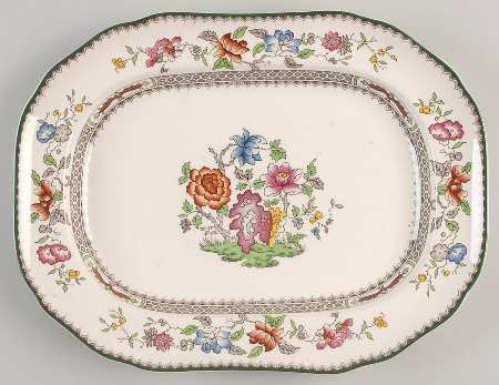 Chinese Rose 12" Oval Serving Platter