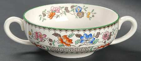 Chinese Rose Flat Cream Soup Bowl