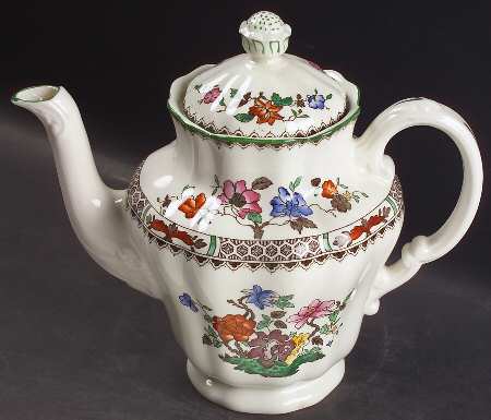 Chinese Rose Coffee Pot & Lid