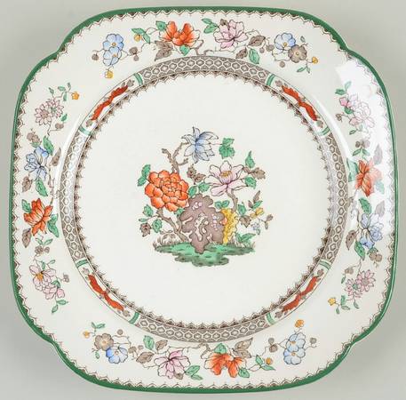 Chinese Rose Square Luncheon Plate