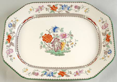 Chinese Rose 16" Oval Serving Platter