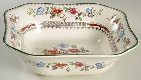 Chinese Rose 9" Square Vegetable Bowl