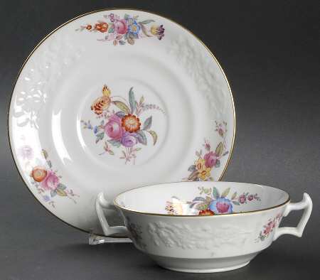 Christine Flat Cream Soup Bowl & Saucer Set