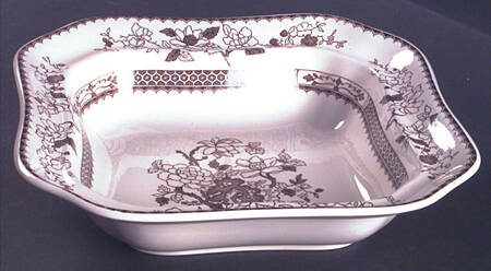 Chinese Rose Brown (Scalloped) Square Vegetable No Lid
