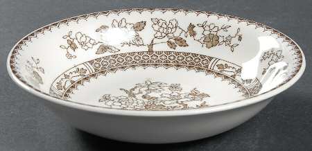 Chinese Rose Brown (Scalloped) Coupe Cereal Bowl
