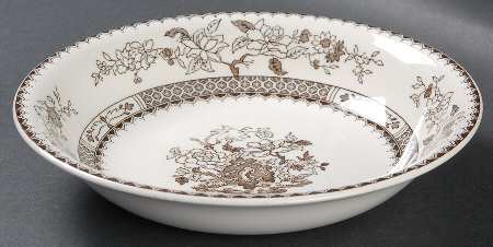 Chinese Rose Brown (Scalloped) Coupe Soup Bowl
